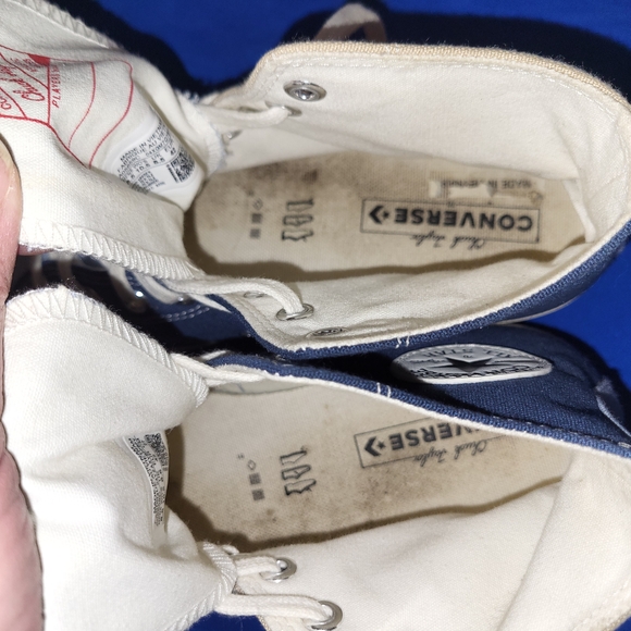 Converse Shoes, Converse Chuck 70 Tri-Panel Men Sz 8.5 Navy Blue Oat Milk Cream - Picture 11 of 11